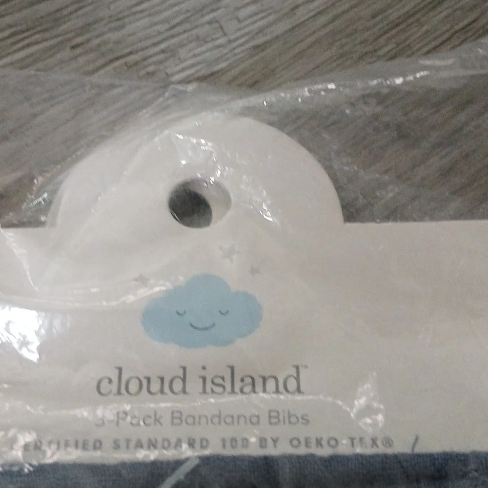 Cloud Island Baby Muslin Bandana Bib - ( 2 sets of 3)6 bibs NWT